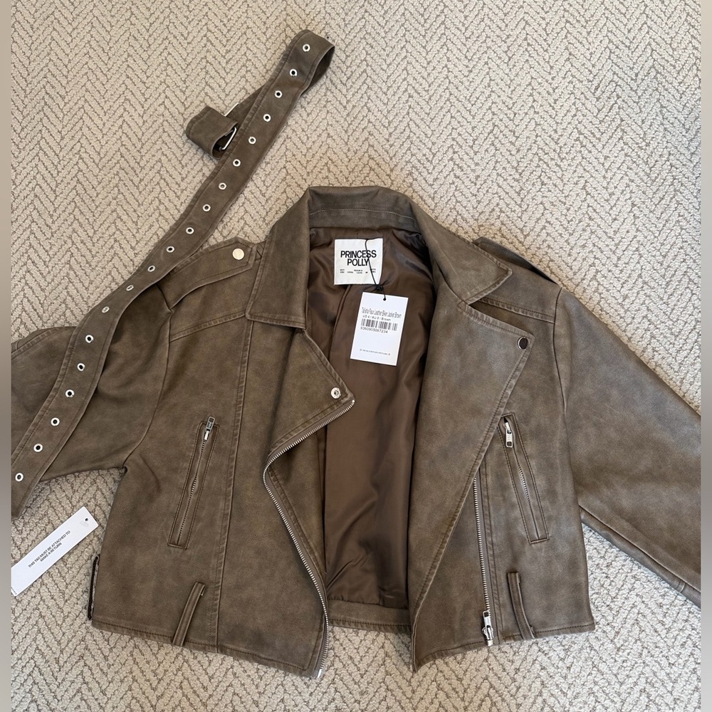 NWT Princess Polly Talisha Faux Leather Jacket